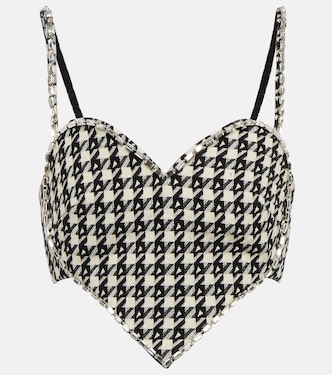 Top cropped a quadri con decorazione | Area