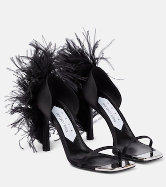 x Sergio Rossi Amazona feather-trimmed sandals | Area