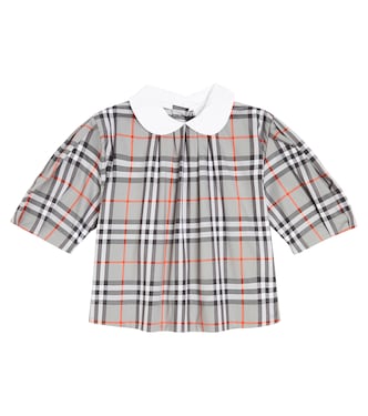 Blusa en mezcla de algodón a cuadros | Burberry Kids