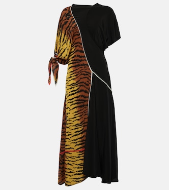 Abito lungo asimmetrico in seta | Victoria Beckham
