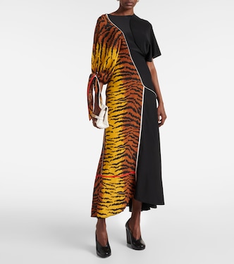 Abito lungo asimmetrico in seta | Victoria Beckham