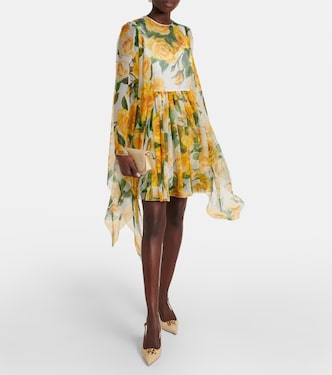 Robe en soie à fleurs | Dolce&Gabbana
