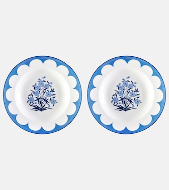 Jaipur set of 2 porcelain soup plates | Aquazzura Casa