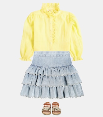 Rock aus Baumwoll-Chambray | Petite Amalie  