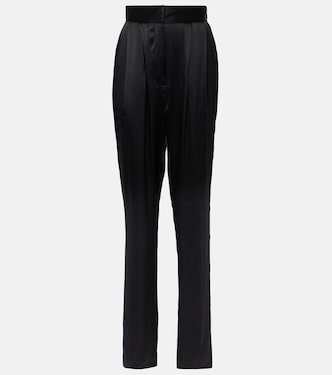 Remi high-rise silk straight pants | Tove