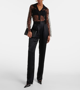 Pantaloni regular Remi in seta a vita alta | Tove