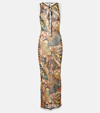 Abito lungo in mesh con pizzo | Jean Paul Gaultier