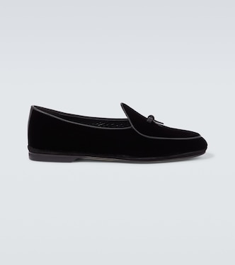 Loafers Marphy aus Samt mit Leder | Rubinacci