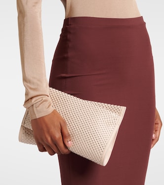 Clutch Loubitwist Small aus Leder mit Kristallen | Christian Louboutin