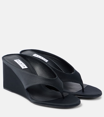 Cube 75 satin wedge thong sandals | Alaïa