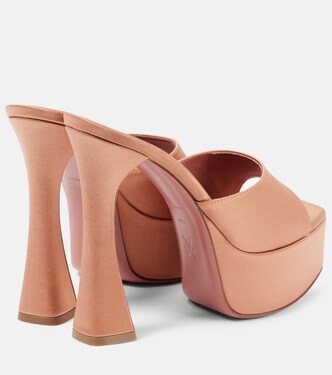 Mules Dalida 140 in raso con plateau | Amina Muaddi