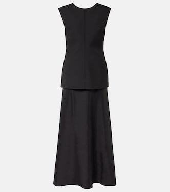 Silk-trimmed wool-blend gown | Róhe