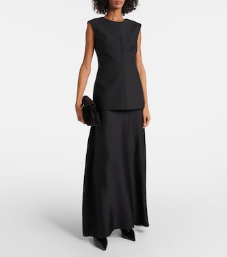 Silk-trimmed wool-blend gown | Róhe
