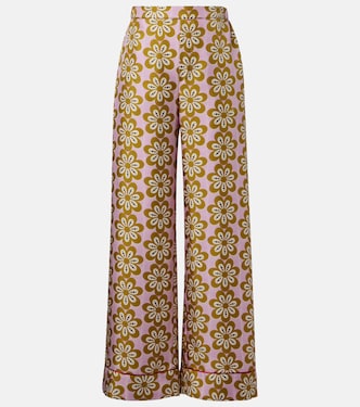 Floral silk twill pijama pants | La DoubleJ