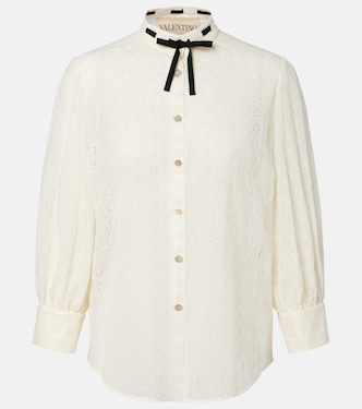 Broderie anglaise cotton poplin shirt | Valentino