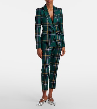 Plaid wool straight pants  | McQueen