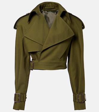 Cropped cotton twill trench coat | Wardrobe.NYC