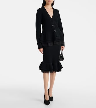 Peplum wool-blend midi skirt | Nina Ricci