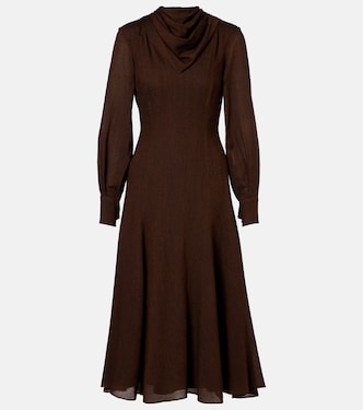 Avara draped wool twill midi dress | Emilia Wickstead