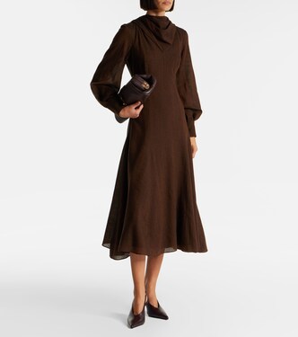 Avara draped wool twill midi dress | Emilia Wickstead