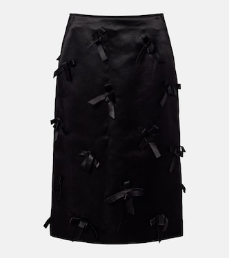 Bow-detail satin midi skirt | Jil Sander
