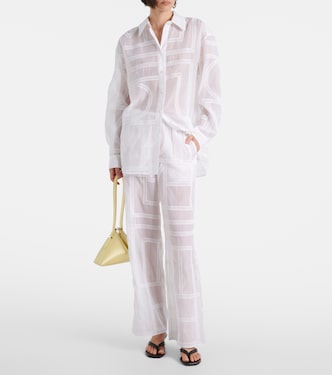 Cotton and silk voile wide-leg pants | Toteme