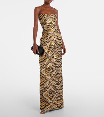 Odessa paneled jacquard gown | Markarian
