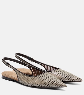 Monili leather slingback ballet flats | Brunello Cucinelli