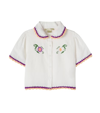 Embroidered linen and cotton shirt | Stella McCartney Kids