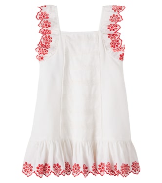 Embroidered linen and cotton dress | Stella McCartney Kids