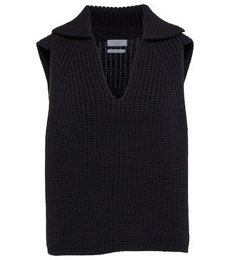 Gilet in misto cotone a coste | Deveaux New York