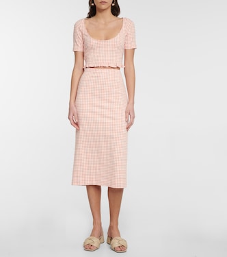 Jupe crayon à carreaux vichy | Miu Miu