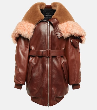 Abrigo de piel con ribetes de mohair y borrego | Prada