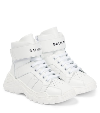 Sneakers in pelle con logo | Balmain Kids