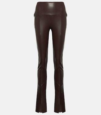High-rise faux leather flared leggings  | Norma Kamali