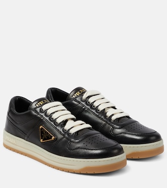 Downtown leather low-top sneakers  | Prada