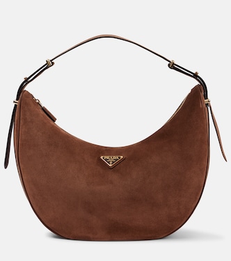 Arque Large suede shoulder bag | Prada