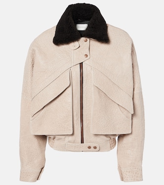 Shearling-trimmed leather jacket | Magda Butrym
