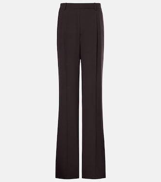 Pantalon droit à taille haute en crêpe de soie | Saint Laurent