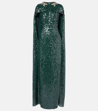 Robe aus Georgette mit Pailletten | Erdem