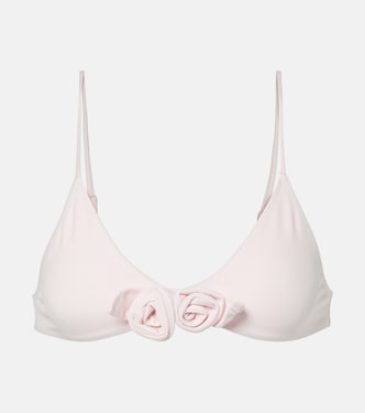 Floral-appliqué bikini top | Coperni