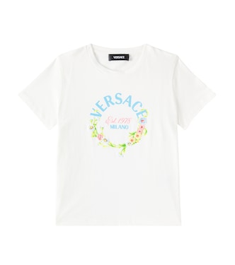Logo floral cotton jersey T-shirt | Versace Kids