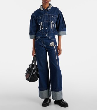 Jeans regular con cristalli | Simone Rocha