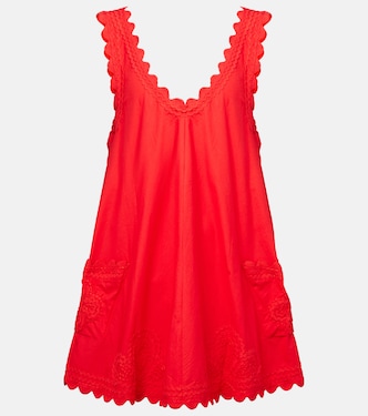 Embroidered cotton poplin minidress | Juliet Dunn