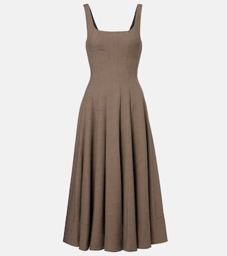 Vestido midi Wells con pata de gallo | Staud