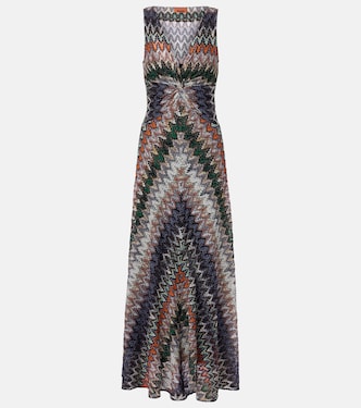 Zigzag lamé maxi dress | Missoni
