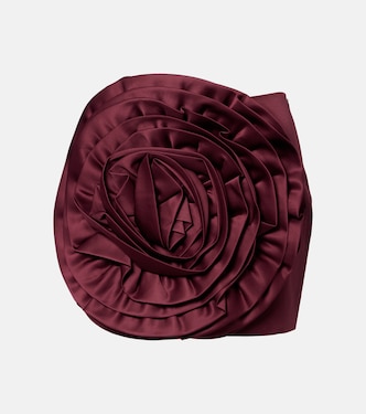 Floral-appliqué satin miniskirt | Rotate