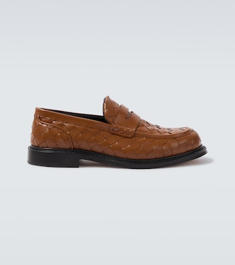 James Intrecciato leather penny loafers | Bottega Veneta