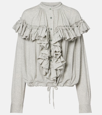 Ruffled cotton jersey blouse | Dries Van Noten