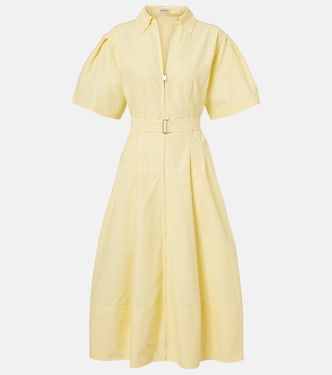 فستان بستايل قميص من القطن المخلوط بحزام | Simkhai